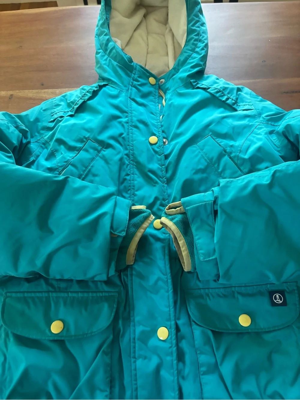 Lands' End Teal Hooded parka jacket girls size 10
